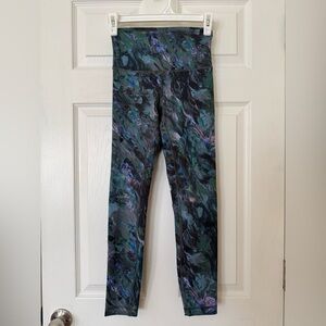 Lululemon Abstract Marble Print Leggings - Green & Black